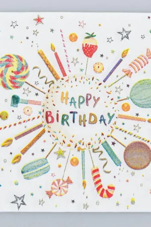Bon Marché Lot de 20 serviettes 'Happy Birthday'